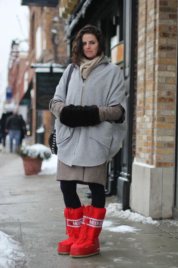 Sarah's Moon Boots  Amy Creyer's Chicago Street Style Fashion Blog